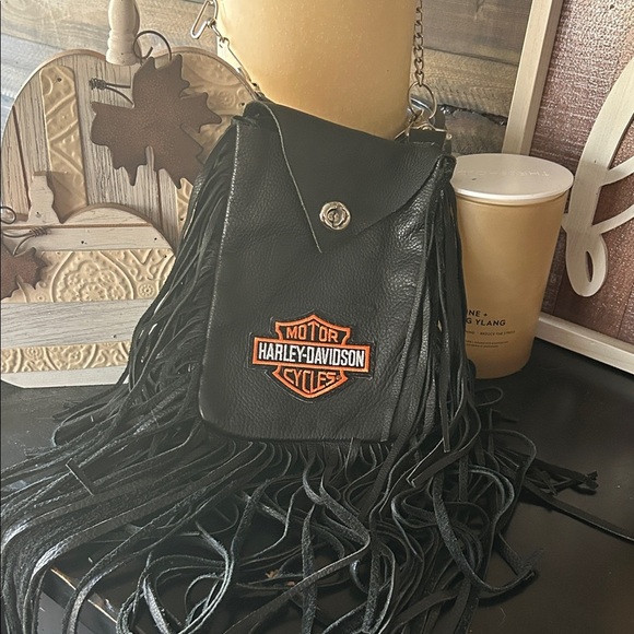Harley-Davidson Handbags - Harley-Davidson Black Leather Fringe Bag